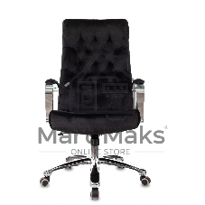 Кресло руководителя Бюрократ T-9928SL Fabric черный Italia Black, крестов. металл хром