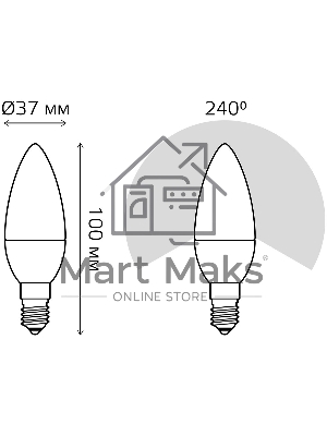 Лампа светодиодная Свеча Gauss 6W E14 RGBW+димирование LED 1/10/100