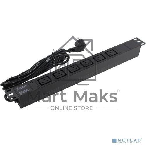 Блок розеток горизонтальный ExeGate ServerPro PDU-19H013 Al-6C19-EU3-SW, 19