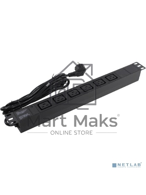 Блок розеток горизонтальный ExeGate ServerPro PDU-19H013 Al-6C19-EU3-SW, 19