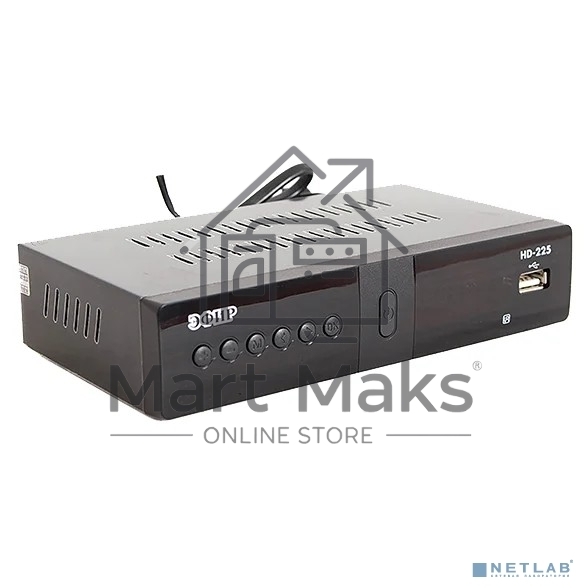 Ресивер эфирный цифровой DVB-T2/C HD HD-225 метал, дисплей DOLBY DIGITAL, Эфир