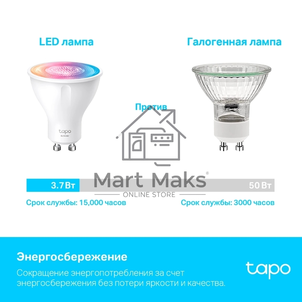 Умная многоцветная Wi-Fi спот-лампа TP-Link Tapo L630