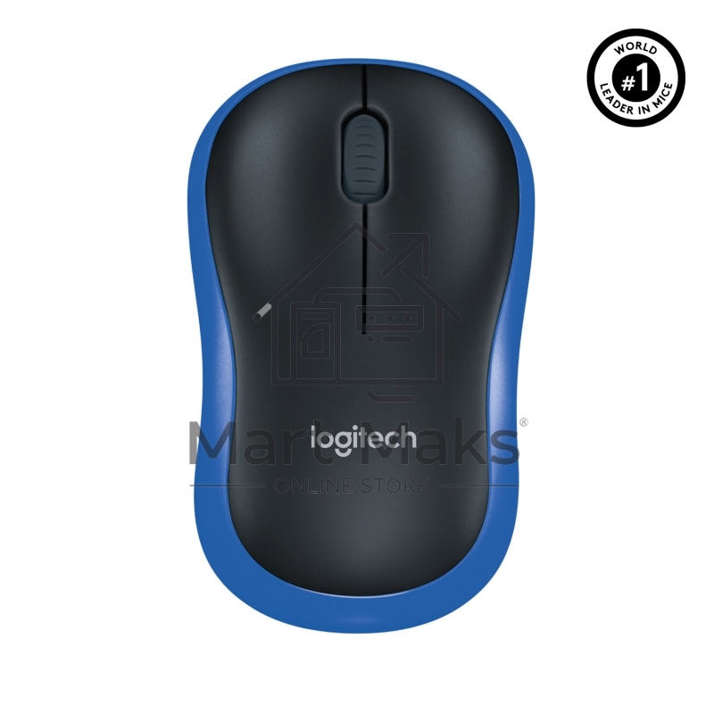 Мышь беспроводная Logitech M185 синий, 1000 dpi, радиоканал, USB, кнопки - 3