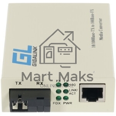 Медиаконвертер GIGALINK GL-MC-UTPF-SC1G-18SM-1550 - UTP, 100/1000Мбит/c в WDM, без LFP, SM, SC, Tx:1550/Rx:1310, 18 дБ (до 20 км)