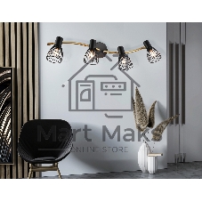 Светильник Ambrella light TR8662/4 BK/GD черный/золото E14/4 max 60W 760*100*170