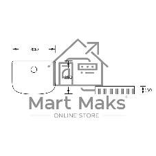 Раковина санфаянс накладная BAU Mif stripes 40х35, черная