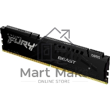 Оперативная память Kingston Fury Beast, DDR5, 16Gb (1x16Gb), 6400MHz, CL32, DIMM, с радиатором, черный
