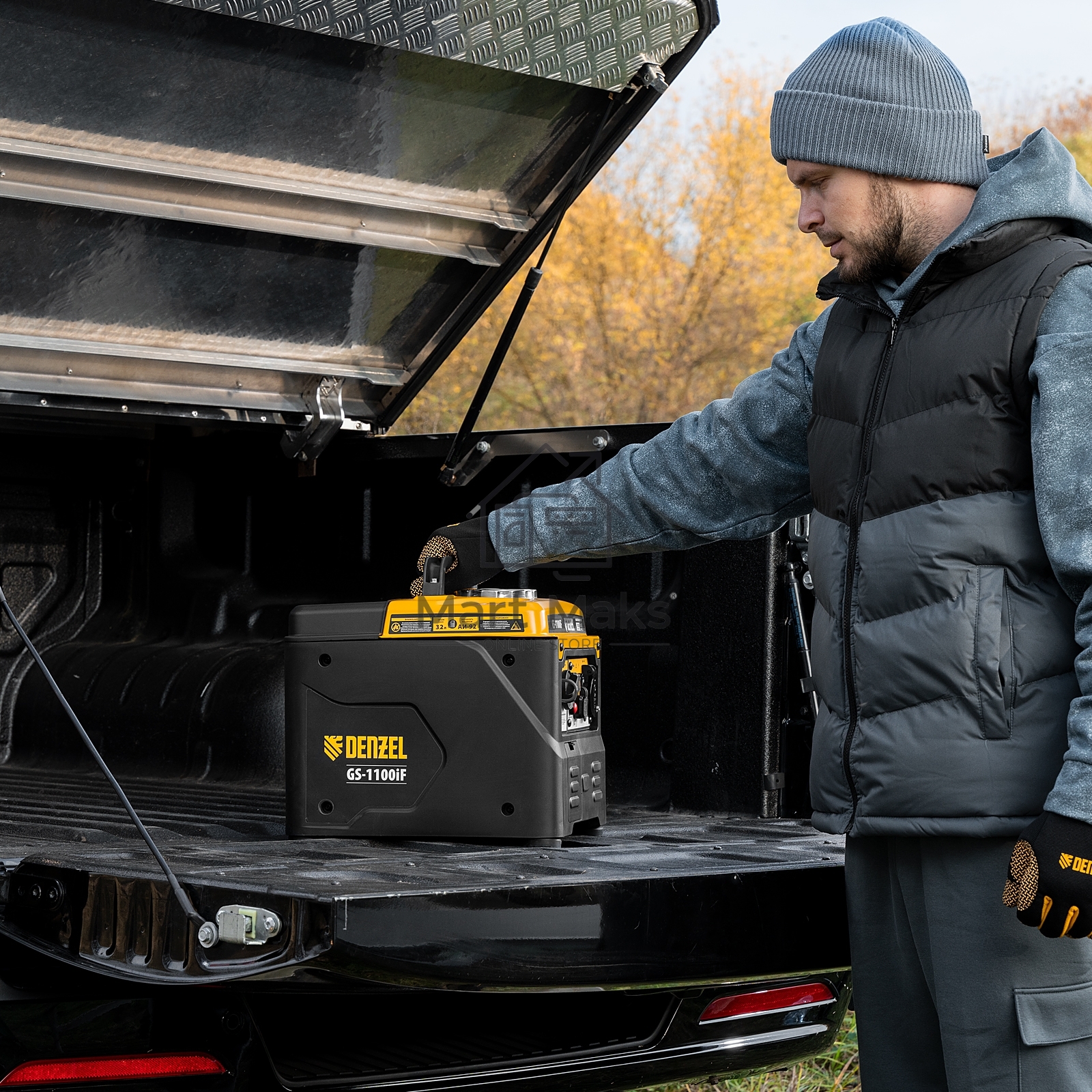 Генератор инверторный GS-1100iF, 1,1 кВт, 230 В, ручной старт DENZEL