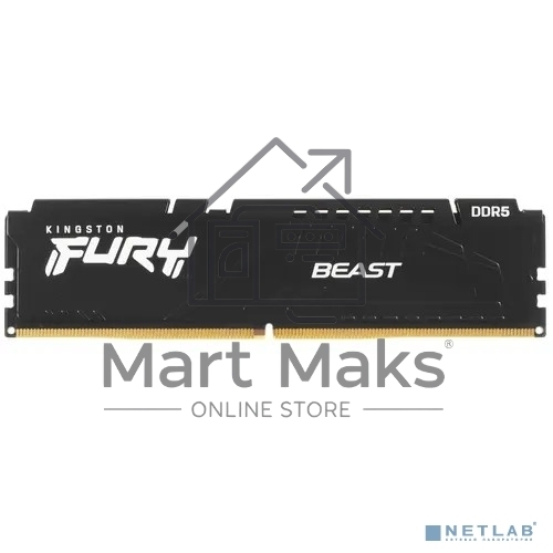 Оперативная память Kingston Fury Beast, DDR5, 16GB (1x16GB), 5600MHz, CL36, DIMM, с радиатором, черный
