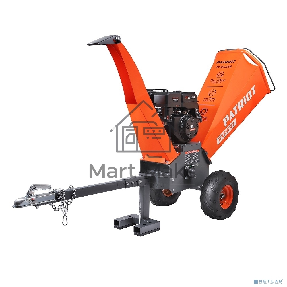 Измельчитель бензиновый PATRIOT PT SB200 E, 13л.с. электрозапуск, макс диаметр веток 100мм