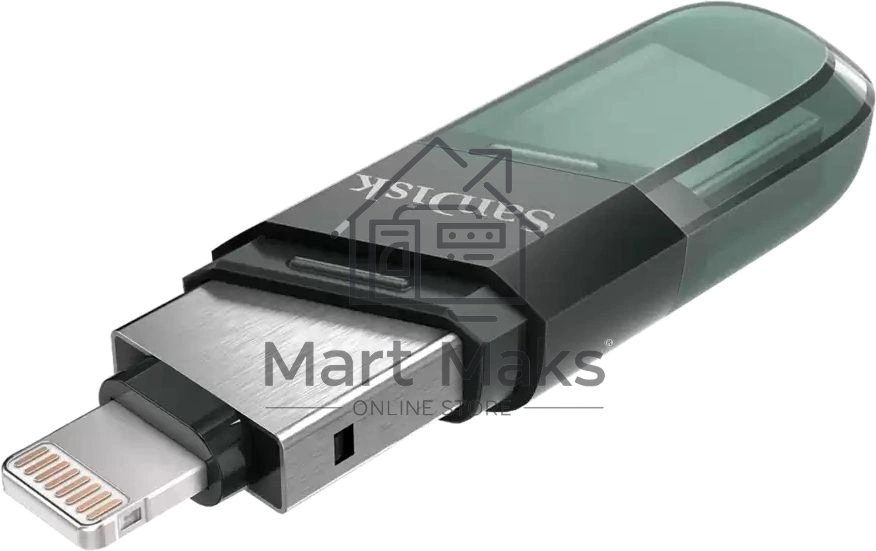 Флешка USB R/W R/W Sandisk 128Gb iXpand Flip SDIX90N-128G-GN6NE USB3.1 зеленый/серебристый