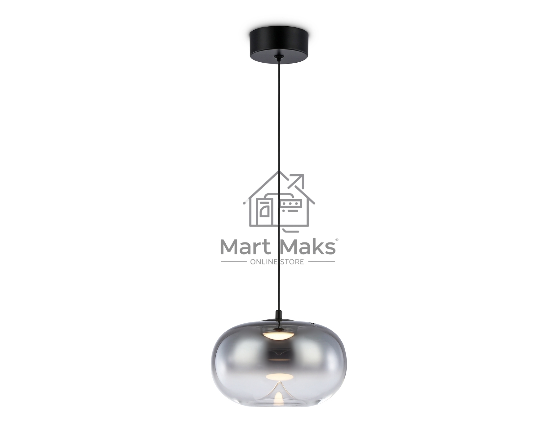 Подвесной светодиодный светильник Ambrella light LH11082 BK/SM черный/дымчатый 4W 3000K D180*130