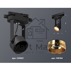 Светильник Ambrella light XT6602023 PBK/PYG черный полированный/золото желтое полированное MR16 GU10 (C6602, N6124)