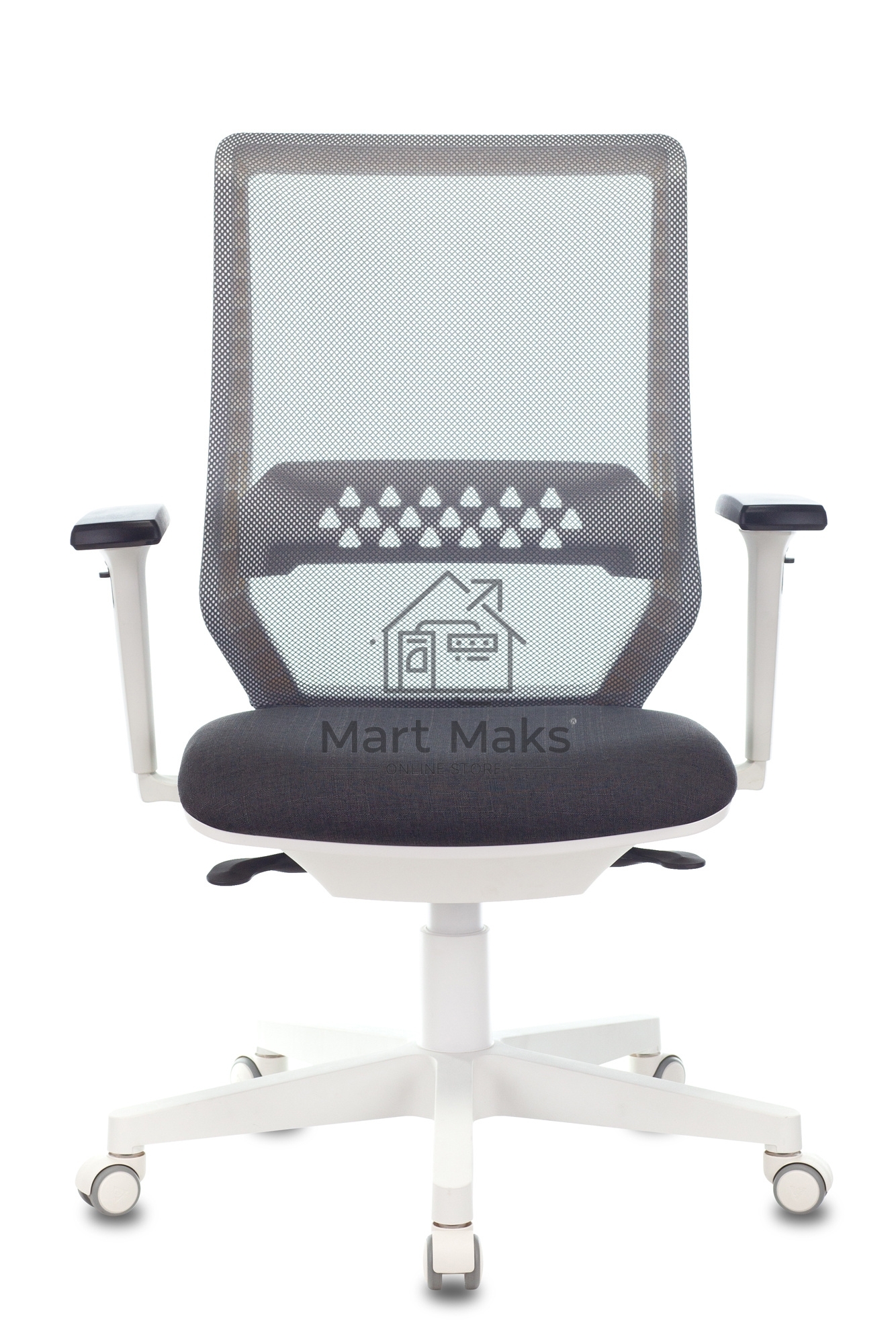 Кресло компьютерное Бюрократ MC-W611N TW-04 38-417 темно-серый, сетка/ткань, крестовина пластик, пластик белый