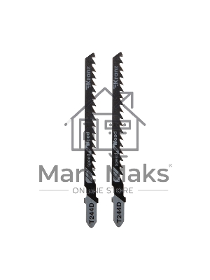 Пилка для электролобзика по дереву KRANZ T244D 100 мм 6 зубьев на дюйм 8-60 мм фигурный рез (2 шт./уп.) 