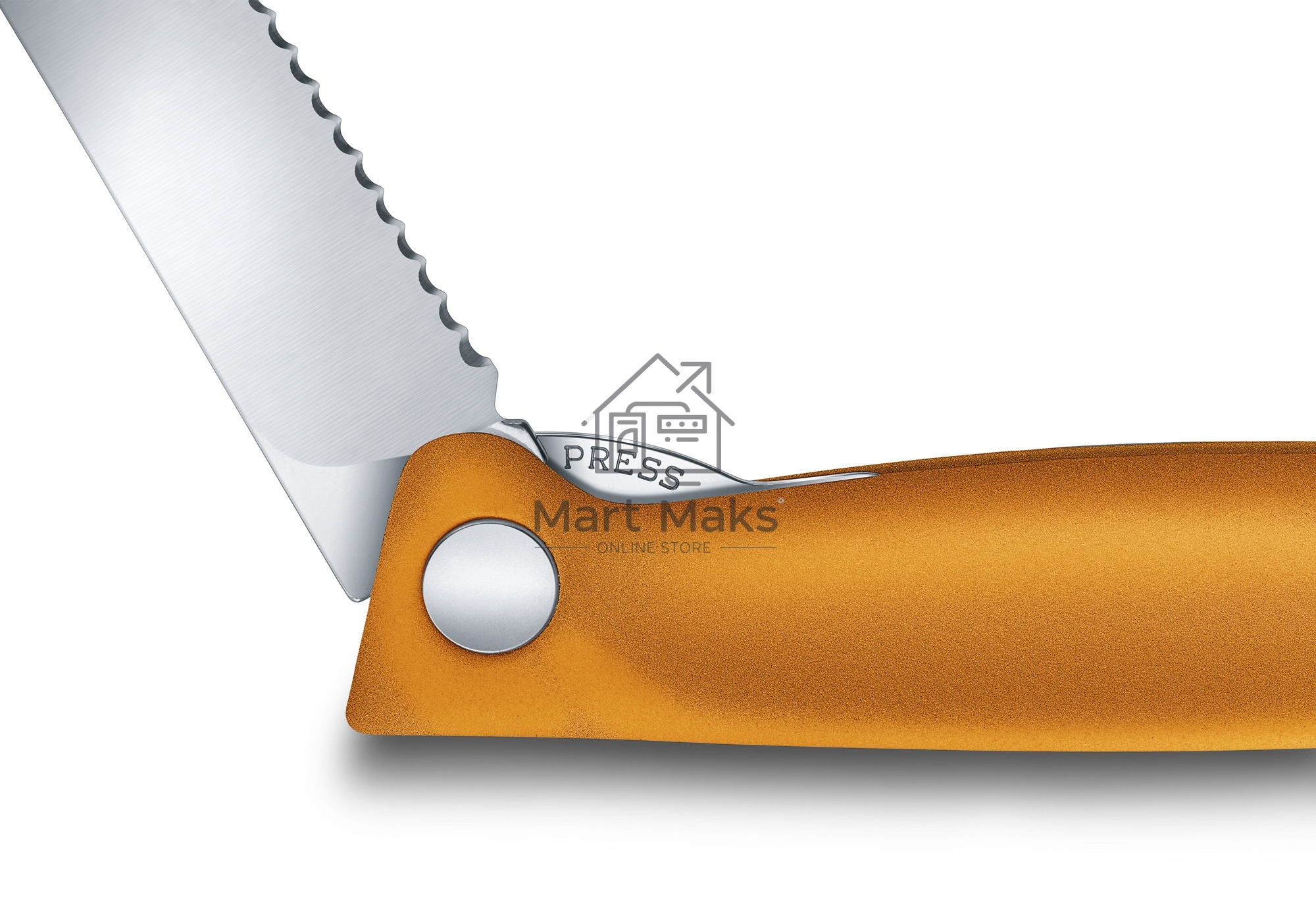 Нож кухонный Victorinox Swiss Classic (6.7836.F9B) стальной для овощей лезв.110мм серрейт. заточка оранжевый блистер