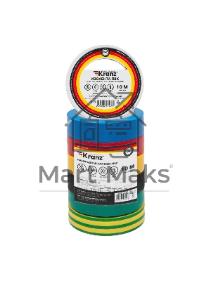 Набор изоляционных лент Kranz 0.13х15 мм, 10 м, 7 цветов