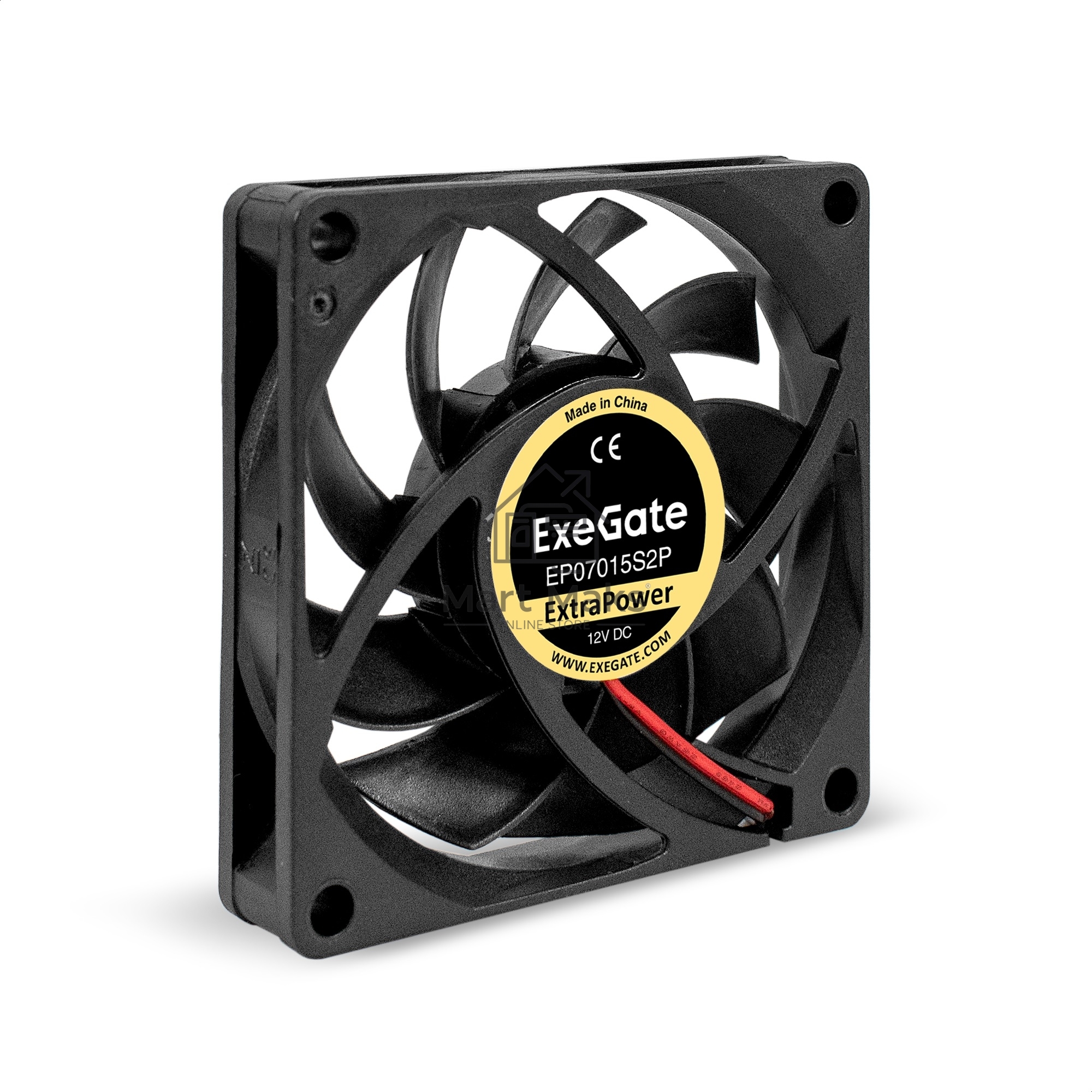 Вентилятор для корпуса ExeGate ExtraPower EP07015S2P черный, 70 мм, 3000 об/мин, 27 дБ, 2 pin