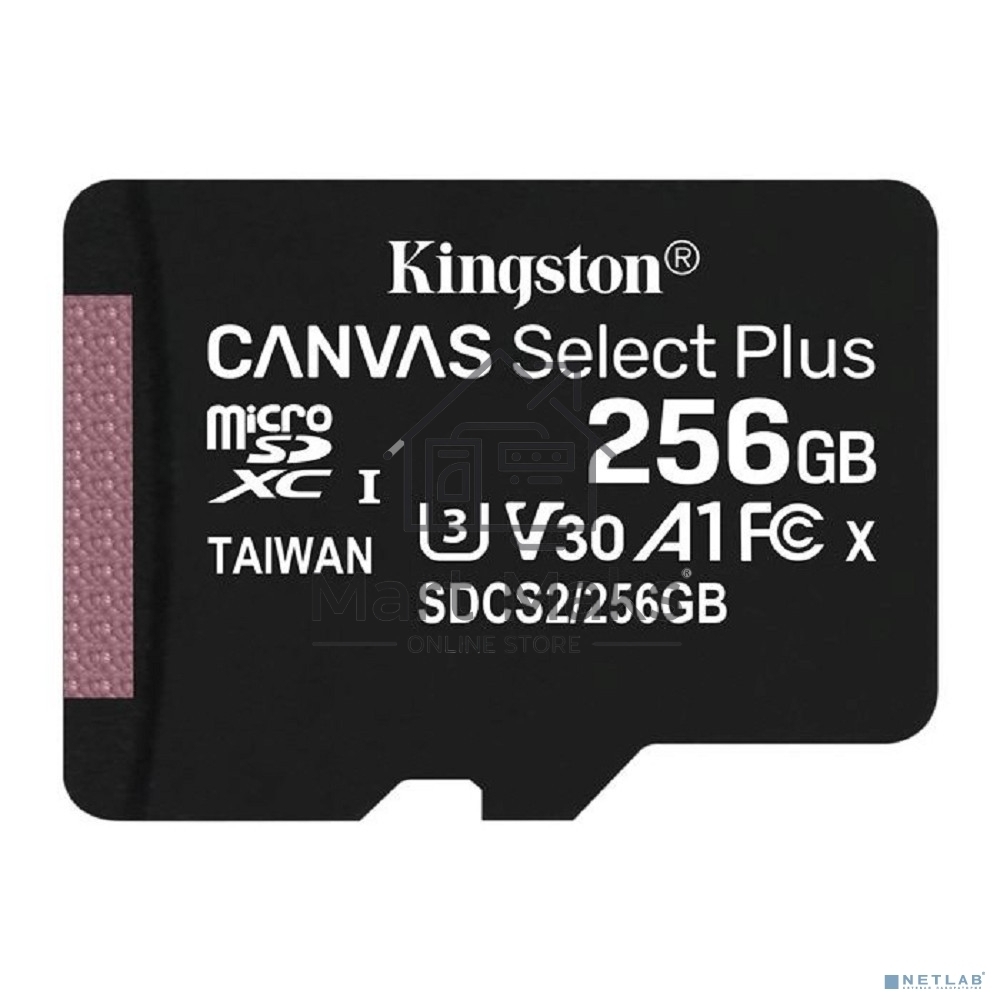 Флеш карта microSDHC 256GB microSDXC Class10 Kingston <SDCS2/256GBSP> UHS-I Canvas Select up to 100MB/s без адапт