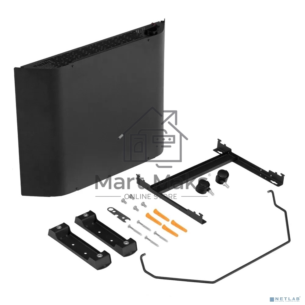 Конвектор Denzel XCE-1000B черный, 1000 Вт, 15 м2, термостат