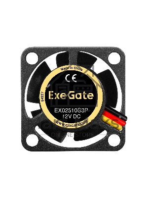Вентилятор для корпуса ExeGate EX02510S3P черный, 25 мм, 10000 об/мин, 22 дБ, 3 pin
