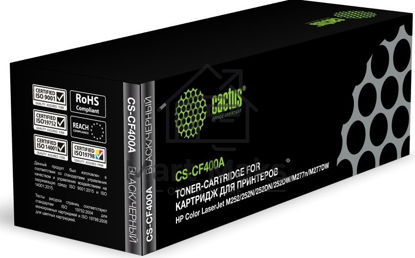Картридж лазерный Cactus CS-CF400A черный (1500 стр.) для HP CLJ M252/252N/252DN/252DW/M277n/M277DW