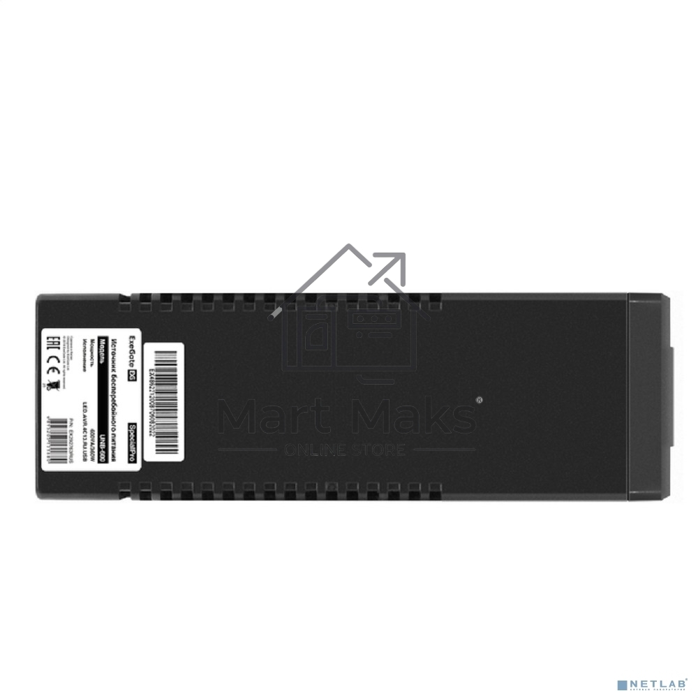 Источник бесперебойного питания ExeGate SpecialPro UNB-600.LED.AVR.4C13.RJ.USB <600VA/360W, LED, AVR, 4*C13, RJ45/11, USB, Black>