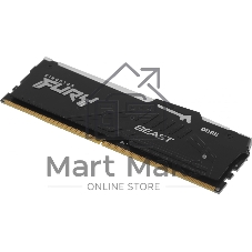 Оперативная память Kingston Fury Beast, DDR5, 16Gb (1x16Gb), 6000MHz, CL30, DIMM, с радиатором, RGB, черный