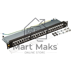 Патч-панель LANMASTER 24 порта, STP, кат.6A, 1U