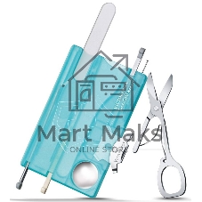 Швейцарская карта Victorinox SwissCard Nailcare (0.7240.T21) бирюзовый полупрозрачный коробка подарочная