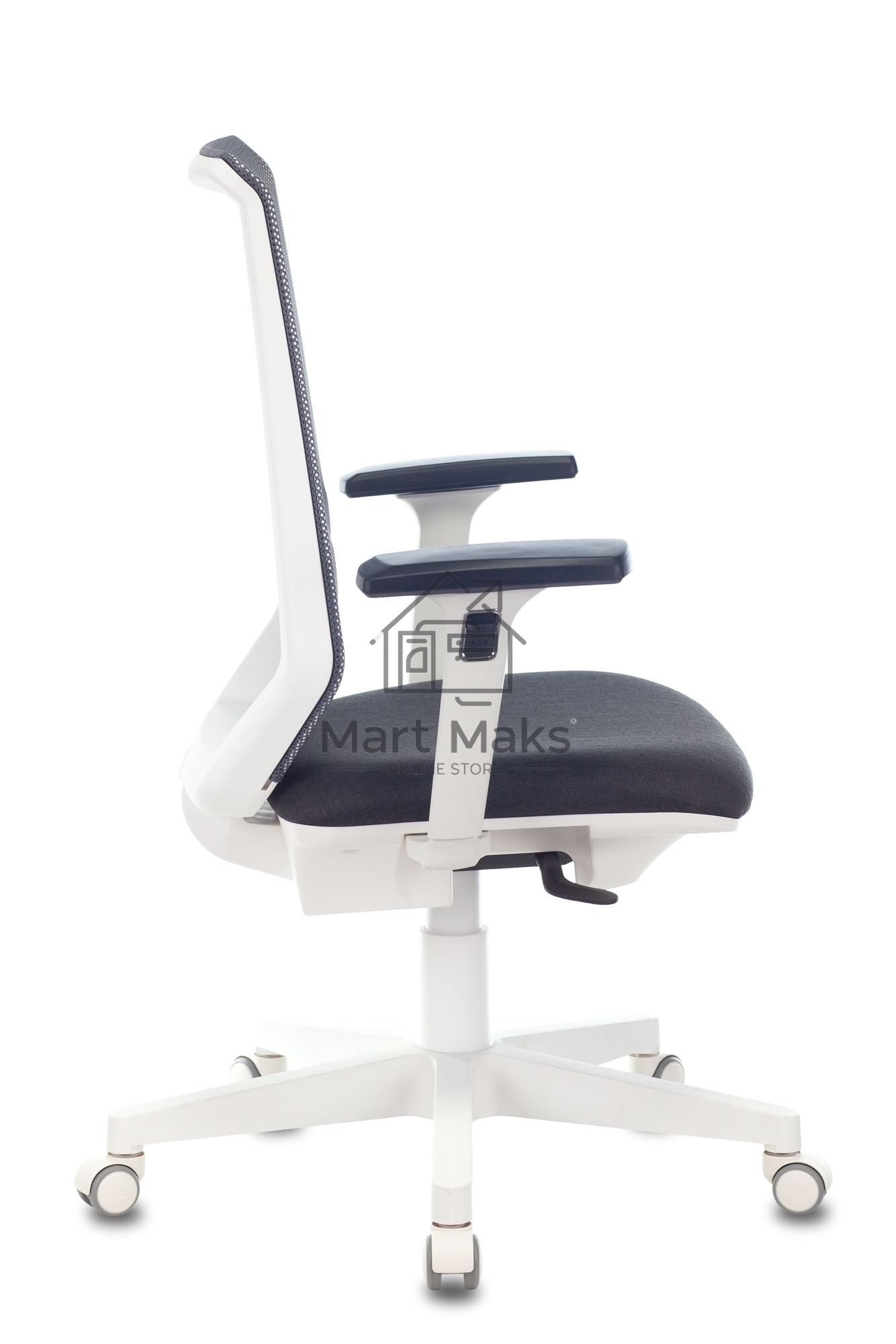 Кресло компьютерное Бюрократ MC-W611N TW-04 38-417 темно-серый, сетка/ткань, крестовина пластик, пластик белый
