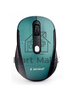 Мышь беспроводная Gembird MUSW-420-2 зеленый, 1600 dpi, радиоканал, USB, кнопки - 4