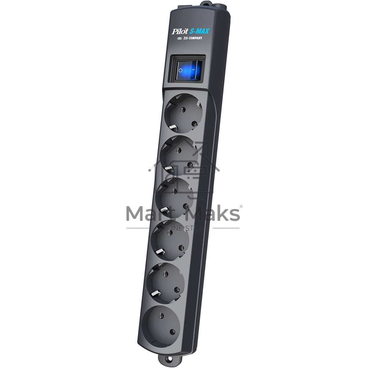 Сетевой фильтр Surge protector Pilot S Max (5 euros + 1GP), 15A/3.5kVA, automatic, 5 m, graphite