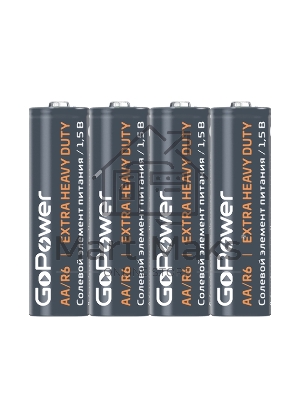 Батарейка GoPower R6 AA Shrink 4 Heavy Duty 1.5V (4/60/1200)