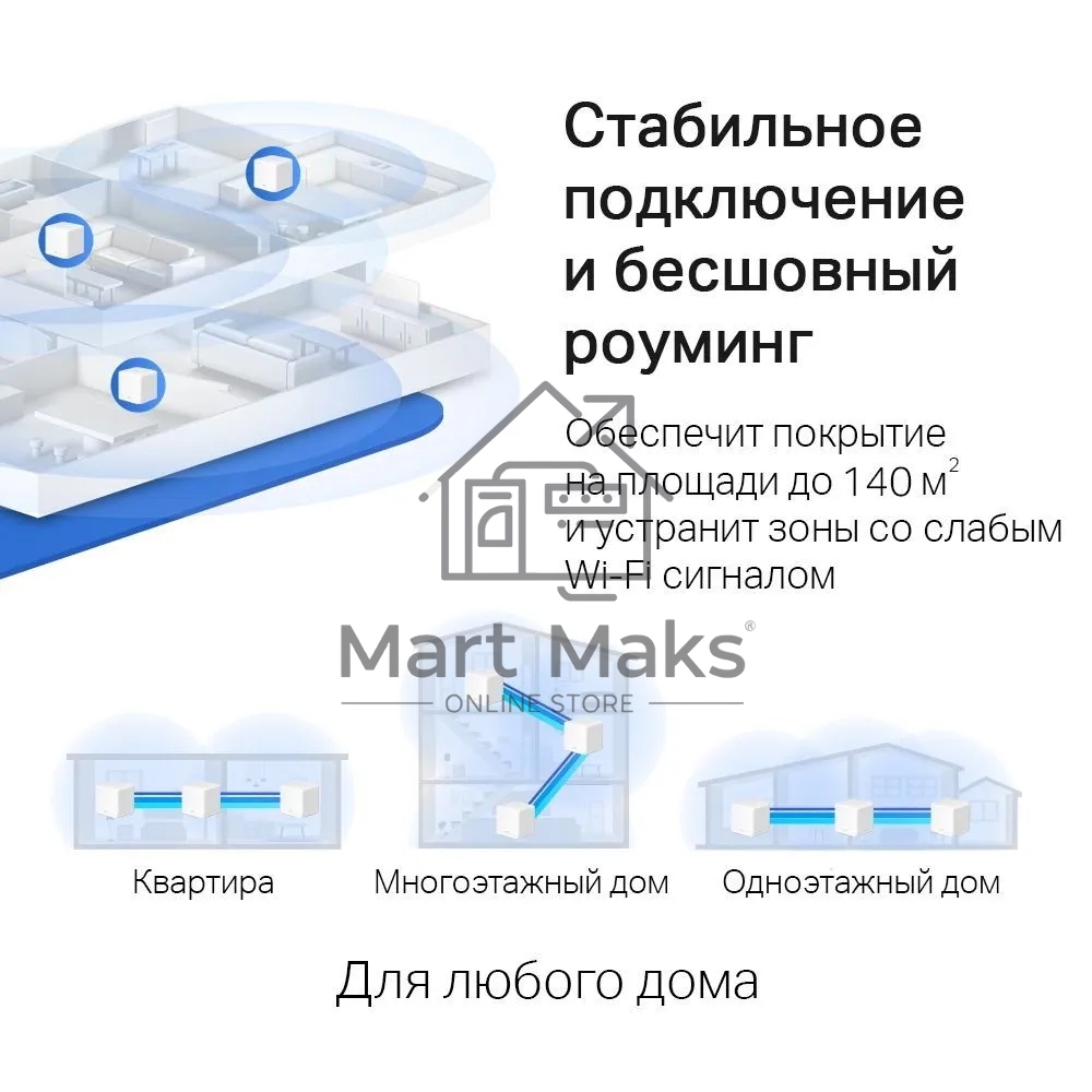 Бесшовный Mesh роутер Mercusys Halo H30G(2-pack) AC1300 10/100/1000BASE-TX