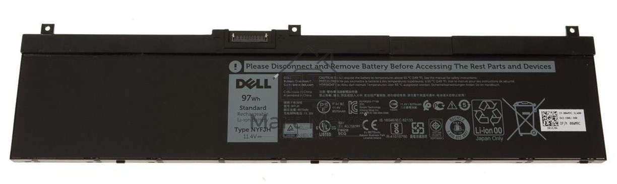 Аккумуляторная батарея для ноутбука Dell Precision 7730 (NYFJH) 11.4V, 97Wh