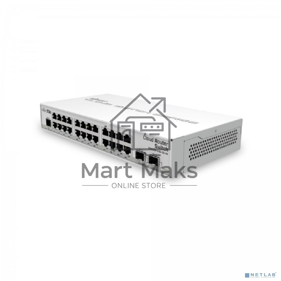 Коммутатор Mikrotik CRS326-24G-2S+IN with 800 MHz CPU, 512MB RAM, 24xGigabit LAN, 2xSFP+ cages, RouterOS L5 or SwitchOS (dual boot), desktop case, PSU