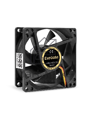 Вентилятор для корпуса ExeGate EX08025B3P-24 черный, 80 мм, 2900 об/мин, 30.6 дБ, 3 pin