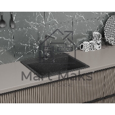 Мойка для кухни BAU Stil Black stone 56х50, выпуск с сифоном в комплекте, черный камень