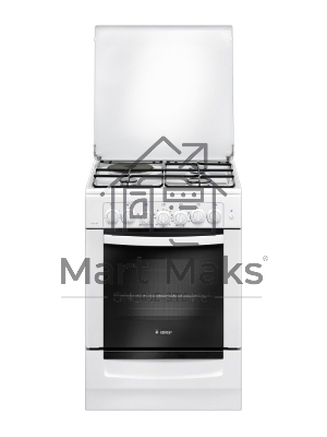 Плита комбинированная Gefest ПГЭ 6112-02 белый, конфорок 4 шт, духовка 55 л, 60 см x 85 см x 60 см