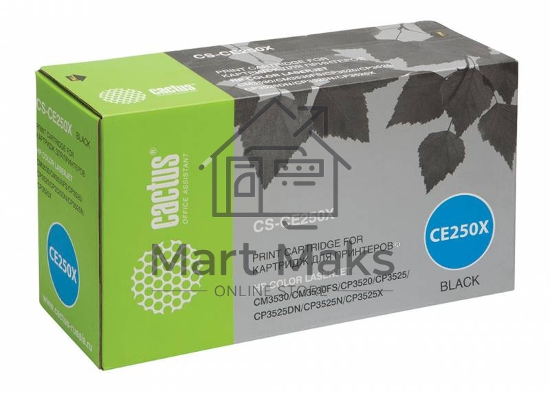 Картридж лазерный Cactus CS-CE250X черный (10500 стр.) для HP Color LaserJet CM3530, CM3530fs MFP, CP3520, CP3525, CP3525dn, CP3525n, CP3525x