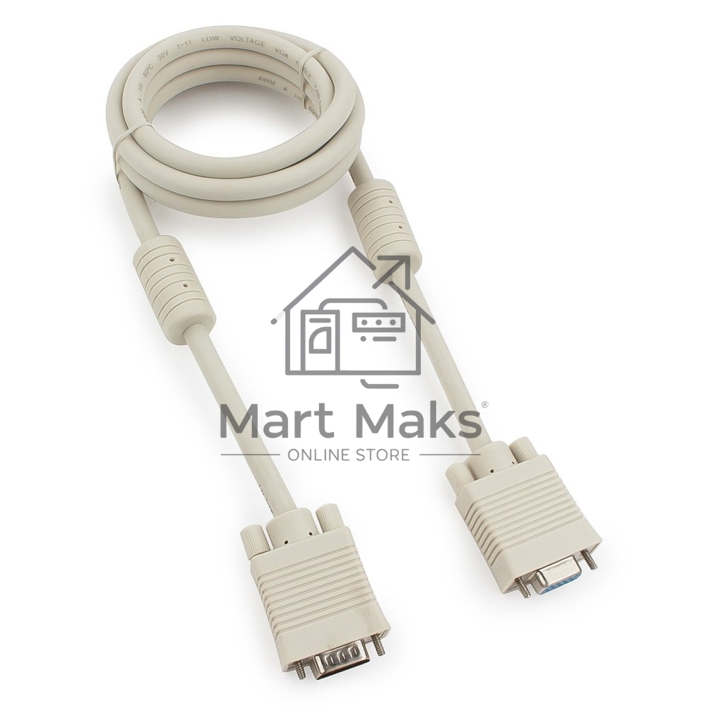 Кабель Gembird CC-PPVGAX-6, Кабель удлинитель VGA Premium,1.8м,15M/15F,тройн. экран,феррит. кольца,пакет