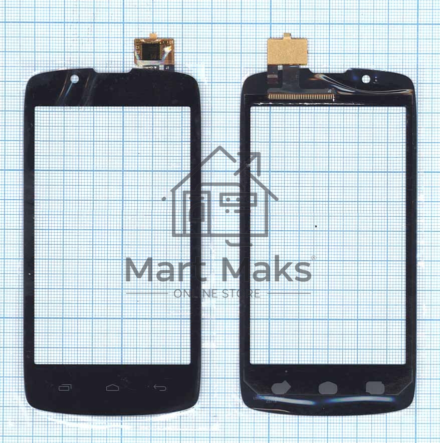 Сенсорное стекло (тачскрин) для Fly IQ4490 Era Nano 4, черное