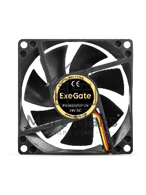 Вентилятор для корпуса ExeGate EX08025B3P-24 черный, 80 мм, 2900 об/мин, 30.6 дБ, 3 pin