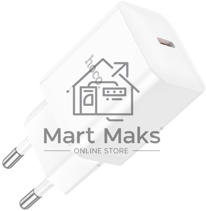 Сетевое зарядное устройство Hoco N27 White 20W 3A+2.22A+1.67A (PD+QC+AFC) USB-C универсальное белый