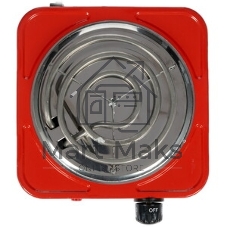 Плита настольная электрическая Centek CT-1508 красный, 1 кВт, ТЭН, конфорки - 1, эмаль, поворотные переключатели