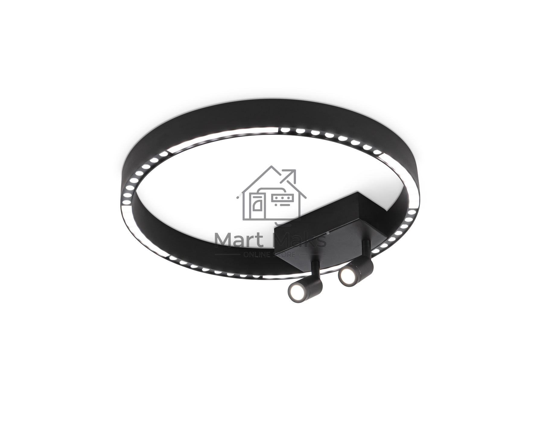 Потолочный светодиодный светильник Ambrella light FL5806/1+2 BK черный 25W 3000K/4200K/6400K D400*95 (без ПДУ)
