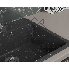 Мойка для кухни BAU Stil Black stone 56х50, выпуск с сифоном в комплекте, черный камень