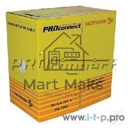 Кабель витая пара PROconnect UTP 4PR 24AWG, CAT5e наружный (OUTDOOR) (бухта 305 м)
