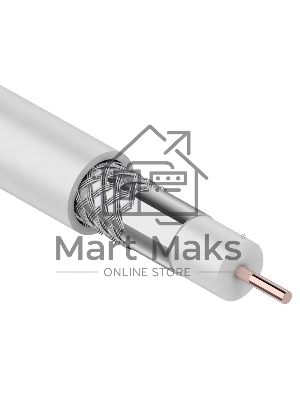 Кабель коаксиальный Rexant RG-6U, 75 Ом, CCS/Al/Al, 64%, 305 м, белый